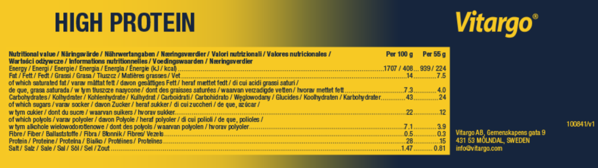 Vitargo High Protein bar frp 12 st