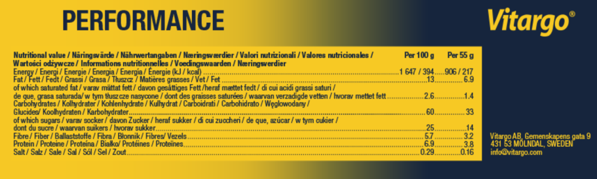 Vitargo Performance Energy bar frp 12 st